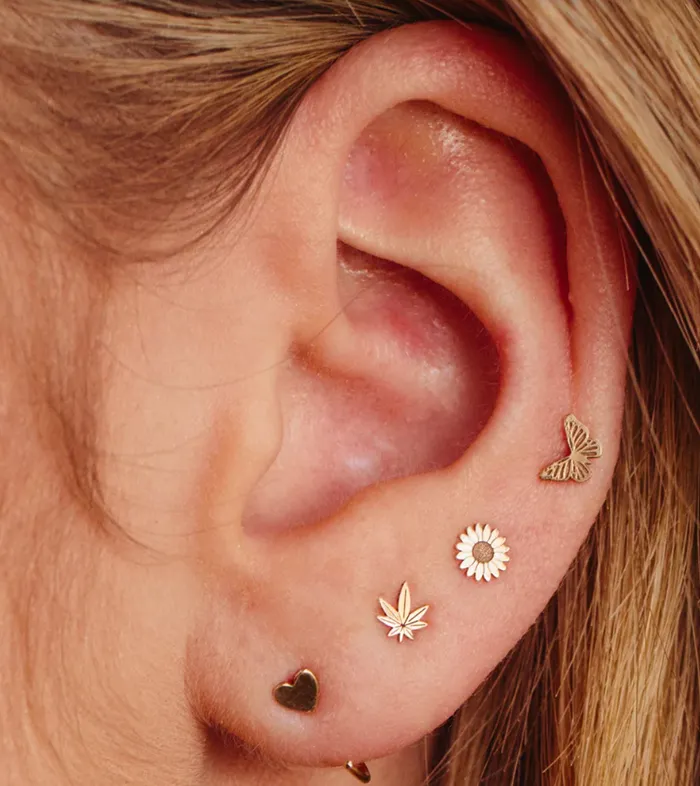 14K ITTY BITTY BUTTERFLY STUD Zo Chicco Earrings