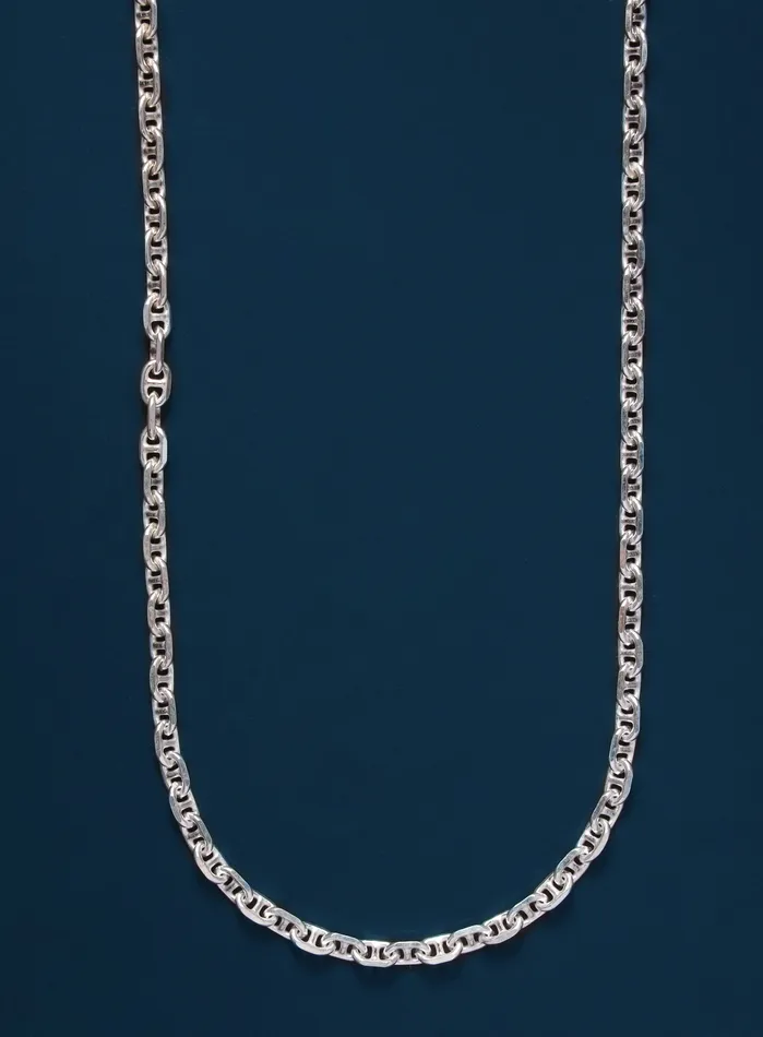 925 Sterling Silver Mini Anchor Chain Necklace for Men WE ARE ALL SMITH Mens Jewelry Clothing Necklaces