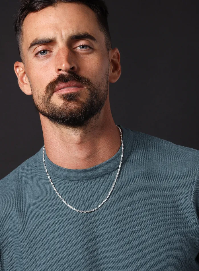 925 Sterling Silver Mini Anchor Chain Necklace for Men WE ARE ALL SMITH Mens Jewelry Clothing Necklaces