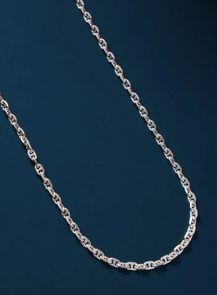925 Sterling Silver Mini Anchor Chain Necklace for Men WE ARE ALL SMITH Mens Jewelry Clothing Necklaces