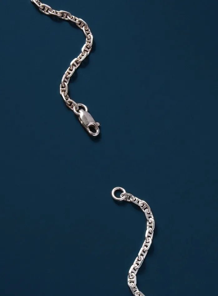 925 Sterling Silver Mini Anchor Chain Necklace for Men WE ARE ALL SMITH Mens Jewelry Clothing Necklaces