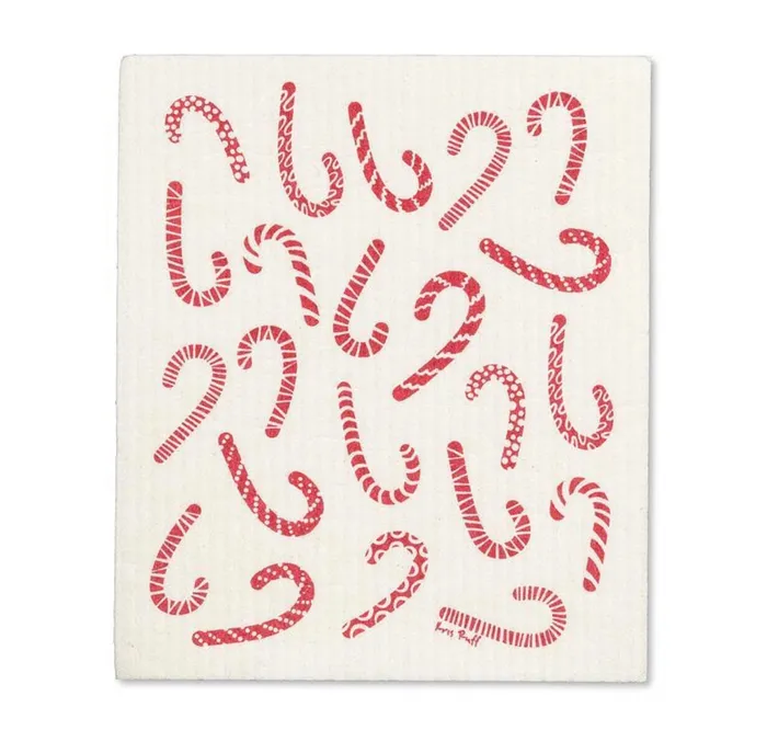 Abbott Earrings Candy Cane Dishcloths Set2