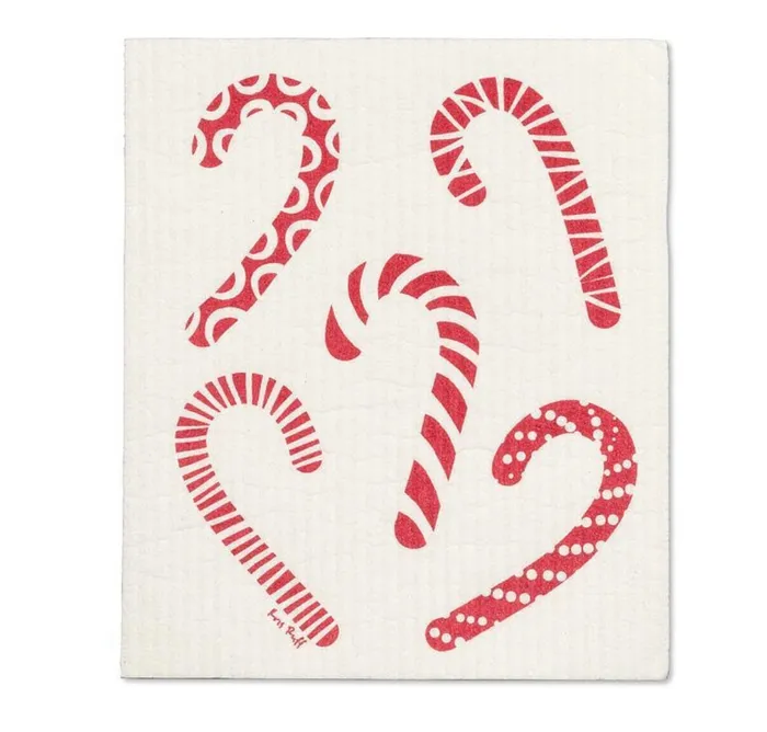 Abbott Earrings Candy Cane Dishcloths Set2