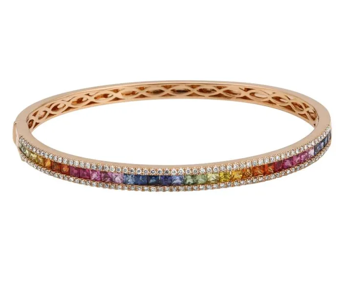 Alev Rainbow Pave Bangle Bracelets