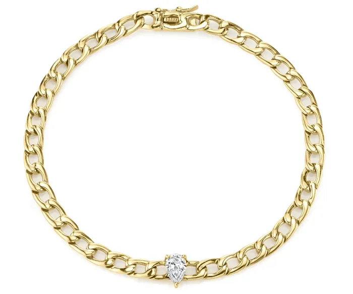 Anita Ko Plain chain bracelet w pear diamond center Bracelets
