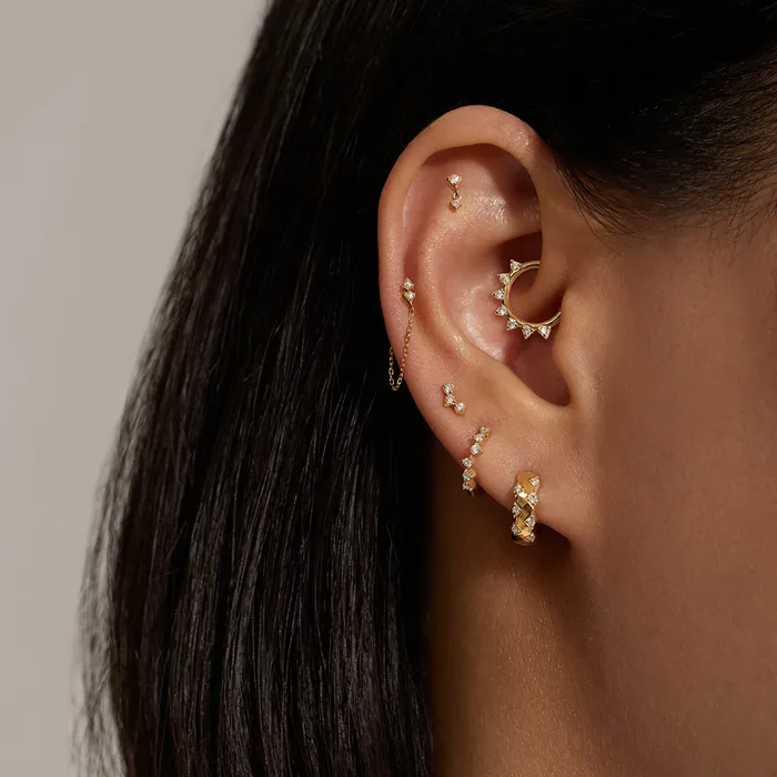 AURELIE GI Earrings PAISLEY LabGrown Diamond Drop Chain Single Earring