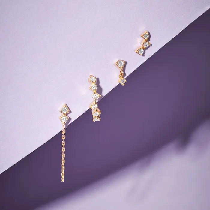 AURELIE GI Earrings PAISLEY LabGrown Diamond Drop Chain Single Earring