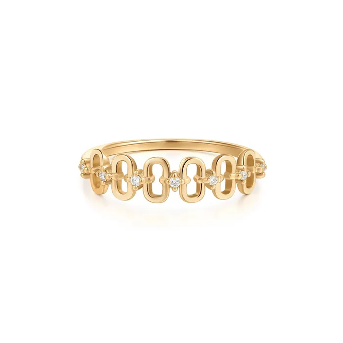 AURELIE GI Rings ANASTASIA Diamond Paper Clip Stackable Ring