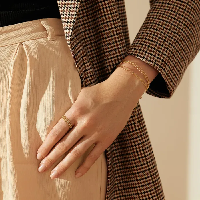 AURELIE GI Rings ANASTASIA Diamond Paper Clip Stackable Ring