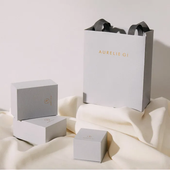 AURELIE GI Rings ANASTASIA Diamond Paper Clip Stackable Ring