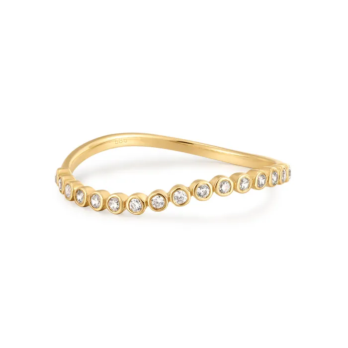 AURELIE GI Rings BETSY Natural Diamond Wave Band