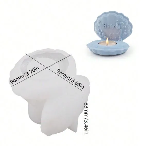 Beach Shell Shaped Candle Holder Silicone Mold RESIN ART HUB Earrings