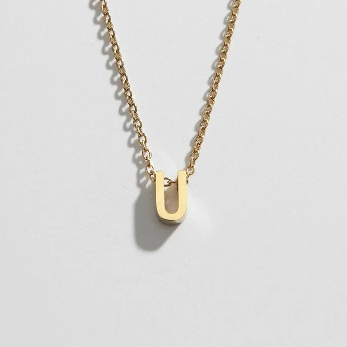 Biella Vintage Necklaces Letter Necklace U