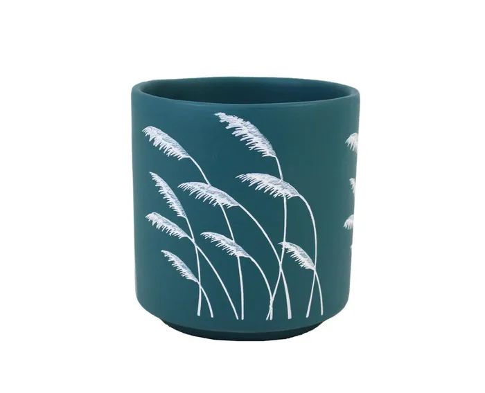Blue Wheat Planter Pot Large Splash Rings
