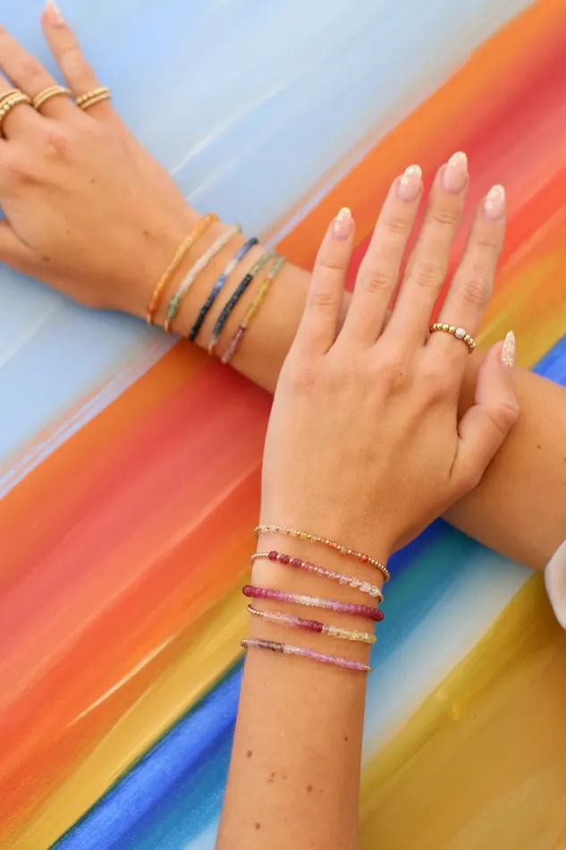 Bracelets Karen Lazar 2MM Signature Bracelet with Sunrise Ombr Gold Pattern Bracelets Karen Lazar 2MM Signature Bracelet with Sunrise Ombr Gold Pattern