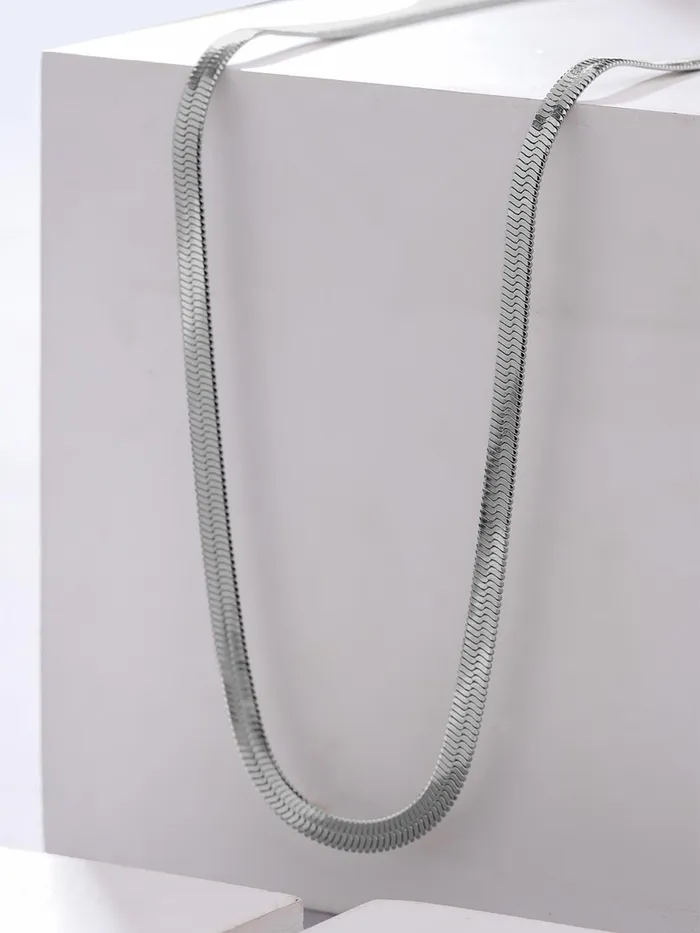 Bracelets Silver Neck Chain for Men Stylish Durable 51 CM Rhodium Plated Gift for Him Yellow Chimes
