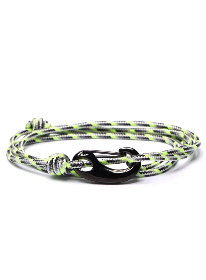 Bracelets We Are All Smith Neon White Tactical Cord Bracelet for Men Black Clasp 20K Bracelets We Are All Smith Neon White Tactical Cord Bracelet for Men Black Clasp 20K