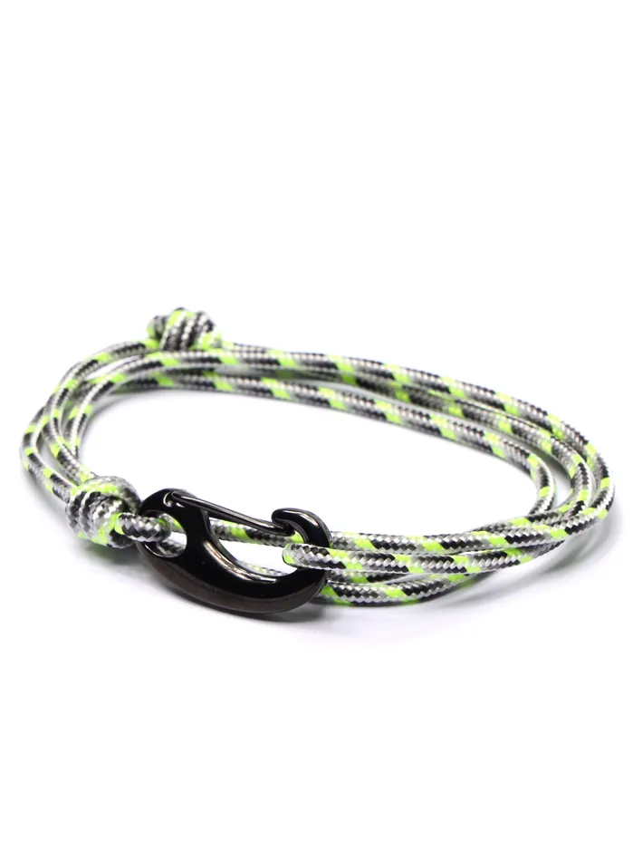 Bracelets We Are All Smith Neon White Tactical Cord Bracelet for Men Black Clasp 20K
