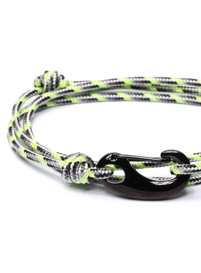 Bracelets We Are All Smith Neon White Tactical Cord Bracelet for Men Black Clasp 20K