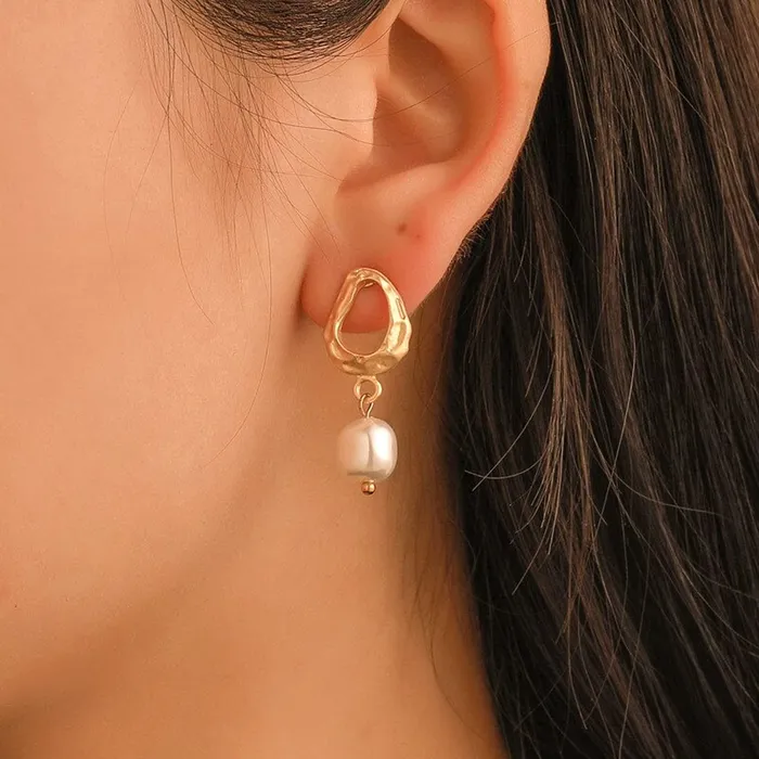 Bracelets Yellow Chimes Latest Collection Silver Gold Plated Design Hoop Stud Earrings for Women and Girls Geometric Design 3 Yellow Chimes