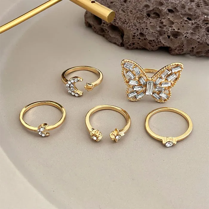 Bracelets Yellow Chimes Yellow Chimes Ring For Women Gold Plated Combo Of Adjustable Finger Rings Studded Crystal For Women and Girls
