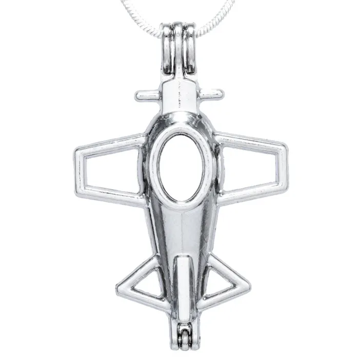 Cage Pendant Silver Plated Plane CPSP044 Necklaces