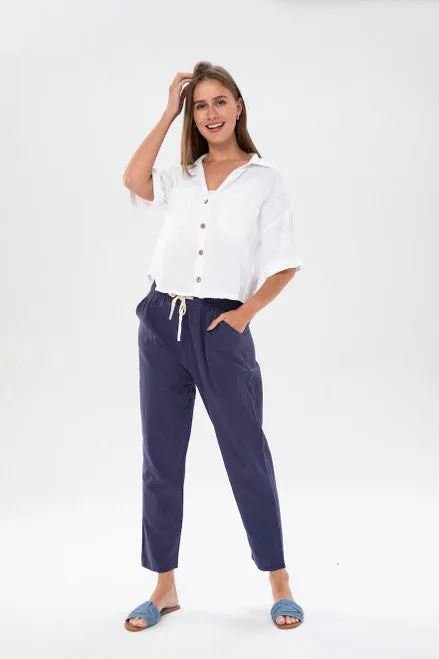 Candlewick Gift Shop Cropped Ankle Cotton PantsOneSize Earrings