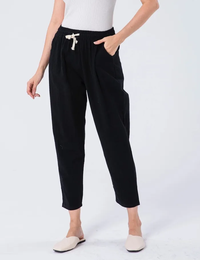 Candlewick Gift Shop Cropped Ankle Cotton PantsOneSize Earrings