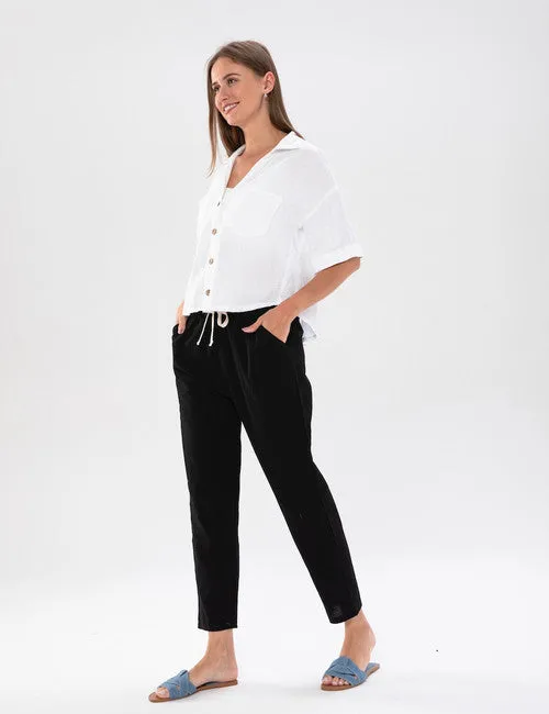 Candlewick Gift Shop Cropped Ankle Cotton PantsOneSize Earrings