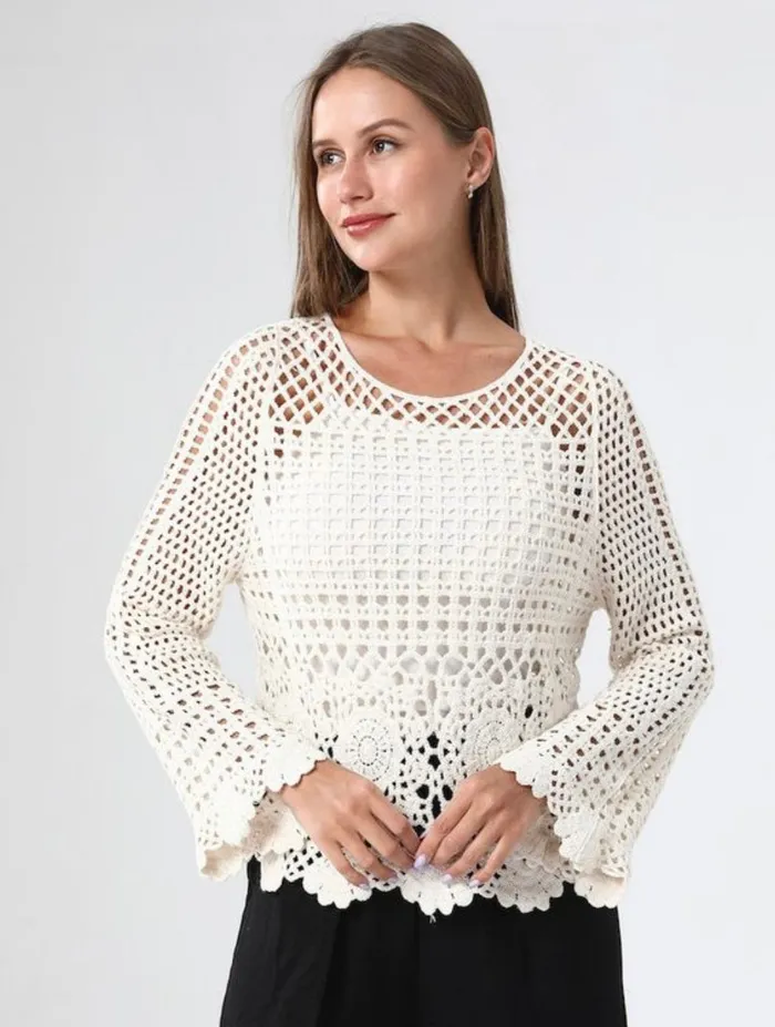 Candlewick Gift Shop Earrings Crochet Top Scalloped Edge OS