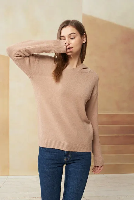 Candlewick Gift Shop Earrings Taupe Hoodie Sweater One Size