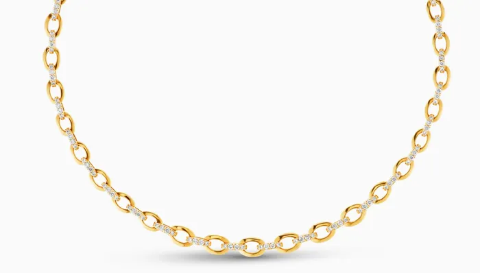 Carbon Hyde Graduated Oval Link Necklace Necklaces