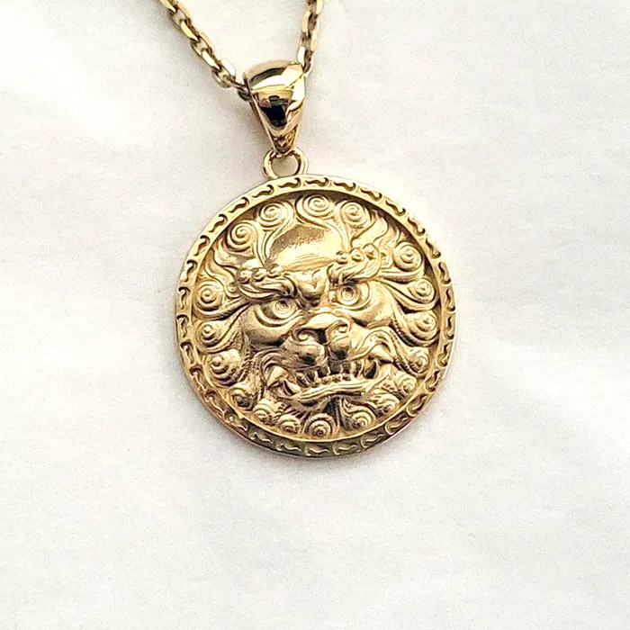carre dor 14k 18k gold mens haetae korean lion pendant necklace 1 Large Necklaces carre dor 14k 18k gold mens haetae korean lion pendant necklace 1 Large Necklaces