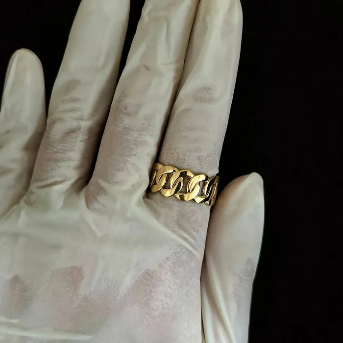 carre dor Rings 14k 18k gold wide cuban chain ring 1 L 10mm