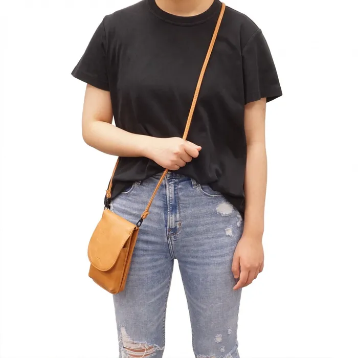 Chantel Mini Crossbody Camel SQ Earrings