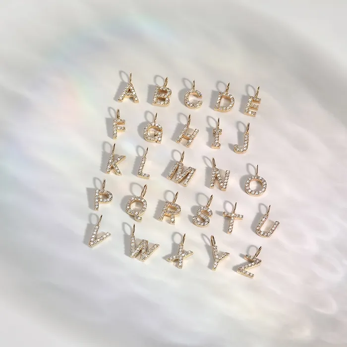 Charm Necklaces AURELIE GI J Diamond Initial Charm