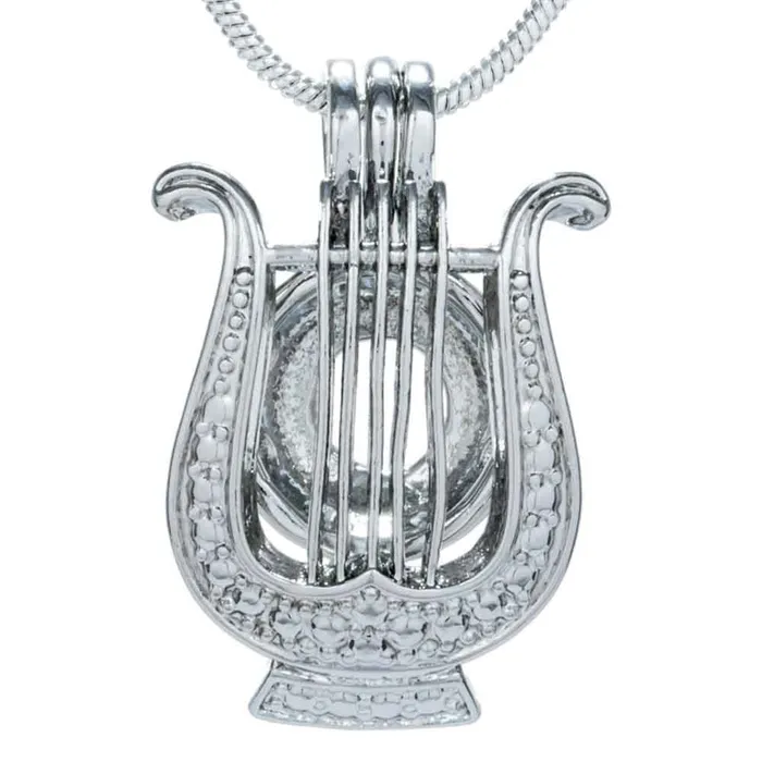 CPSP085 Cage Pendant Silver Plated Harp Necklaces
