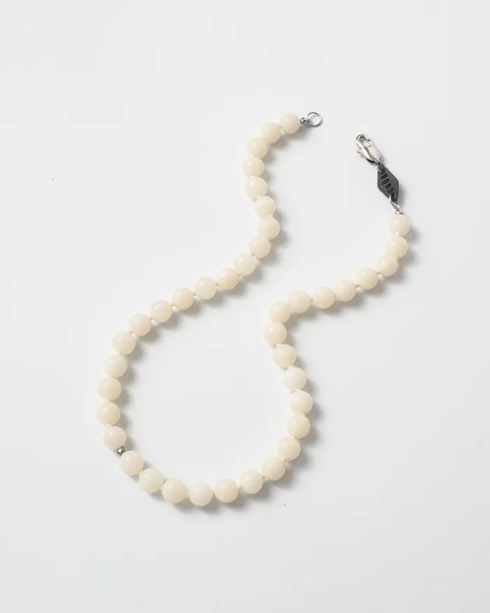 CUN Necklaces Giallo Grand White Jade Bodhi Beaded Necklace