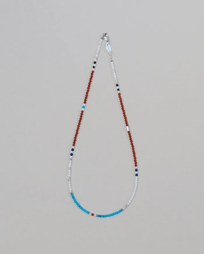 CUN Necklaces Myojin Red Agate Turquoise Japanese Beaded Necklace