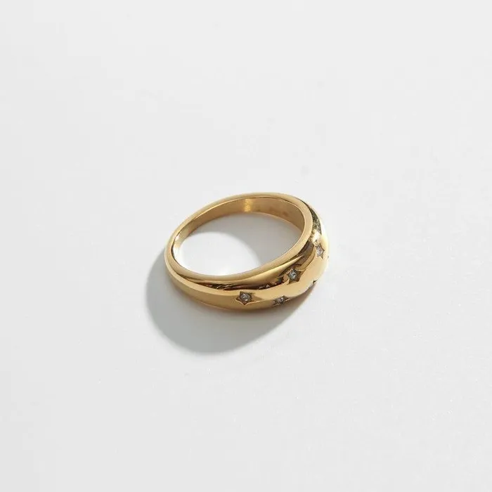 Diamond Curved Ring Biella Vintage Rings