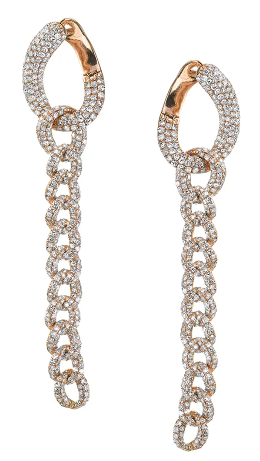 DIAMOND PAVE DROP LINK EARRINGS Shay Fine Jewelry Earrings