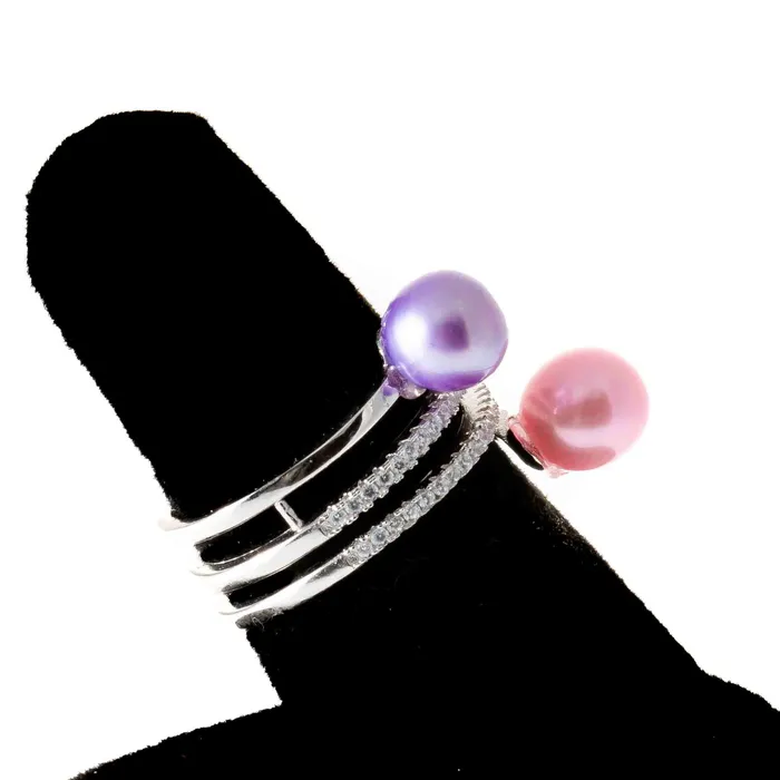 DIY Mount Adjustable Ring 925 Sterling Silver Triple Swirl Rhinestone MRAST Rings DIY Mount Adjustable Ring 925 Sterling Silver Triple Swirl Rhinestone MRAST Rings