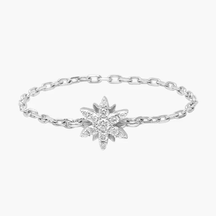 Djula Jewelry Rings Gold and Diamond Sun Chain Ring
