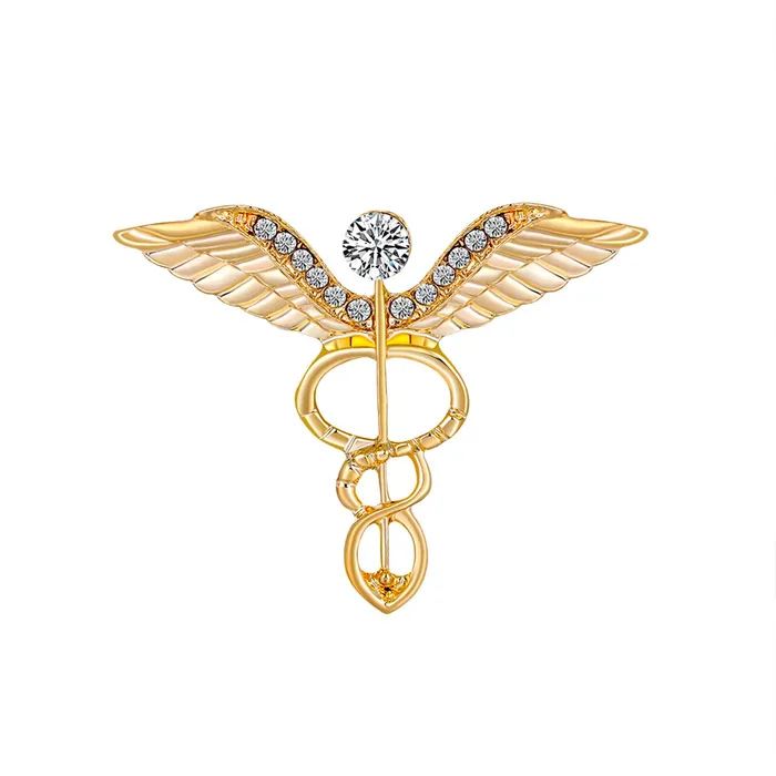 Doctors Brooch for Men Gold Plated Stainless Steel 3 inches Formal Design Yellow Chimes Necklaces Doctors Brooch for Men Gold Plated Stainless Steel 3 inches Formal Design Yellow Chimes Necklaces