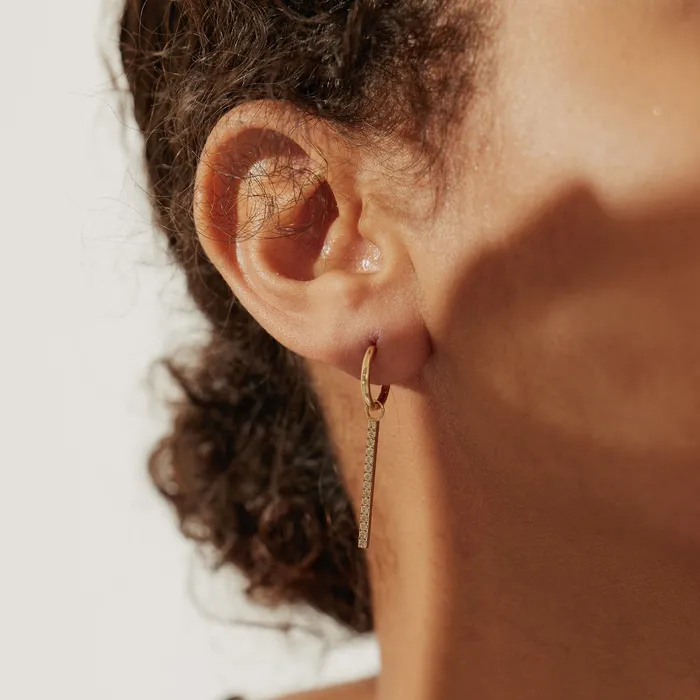 Earrings AURELIE GI BARDOT White Sapphire Bar Earring Charm
