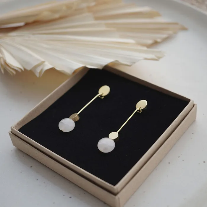 Earrings Ava Ohrhnger Rosenquarz Frulein Tapir Frulein Tapir