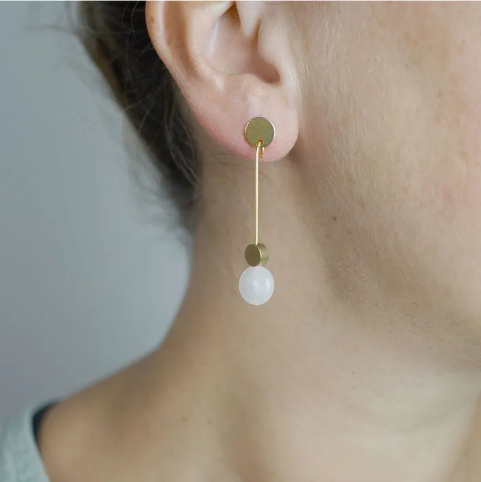 Earrings Ava Ohrhnger Rosenquarz Frulein Tapir Frulein Tapir