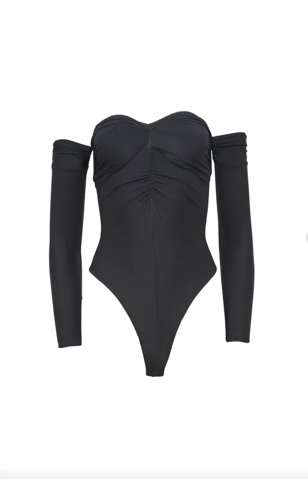 Earrings Fleur du Mal Jersey Ruched Bodysuit