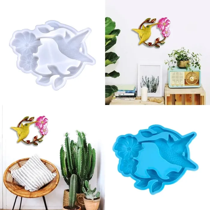 Earrings Flower Hummingbird Wall Decoration Resin Mold Resin Art Hub