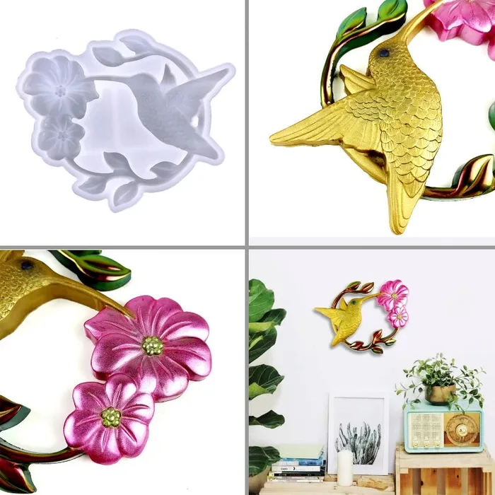 Earrings Flower Hummingbird Wall Decoration Resin Mold Resin Art Hub